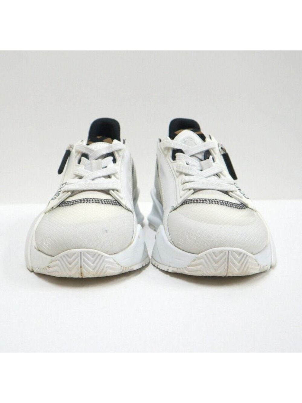 Fendi Flow Cut Sneakers Synthetic Fiber Leather White Black 36 X - Picture 4 of 10